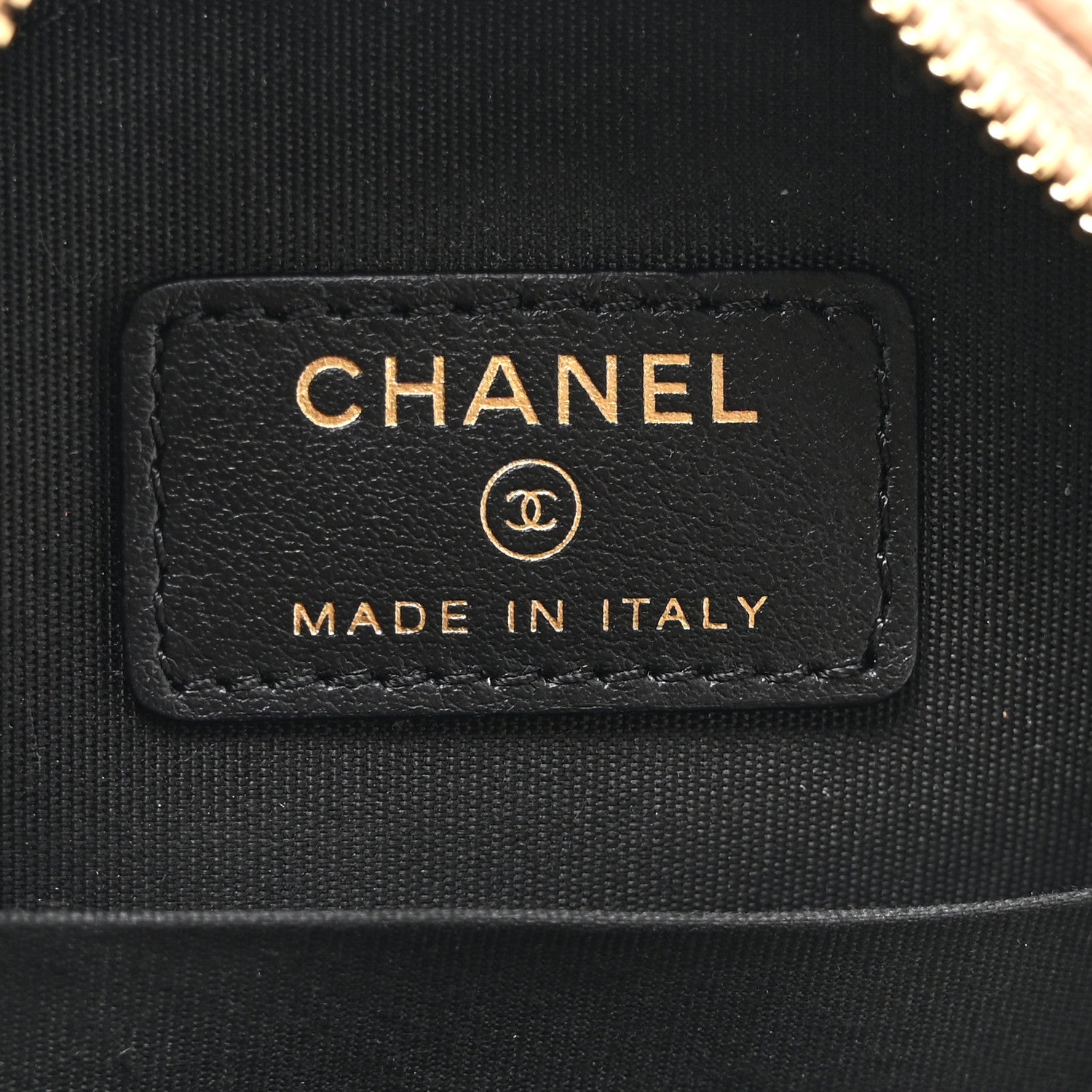 Chanel Caviar Quilted Round Filigree Crossbody Beige Black