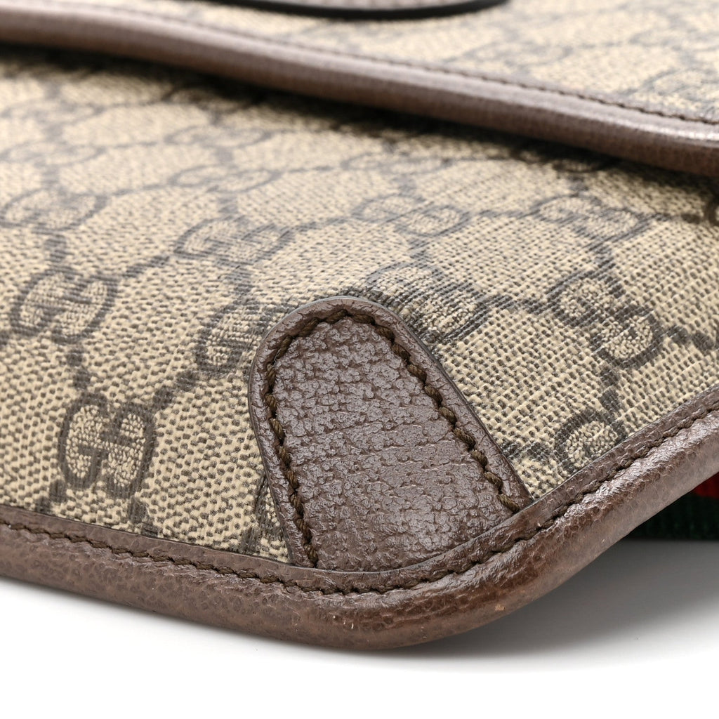 Gucci GG Supreme Monogram Neo Vintage Web Belt Bag Brown
