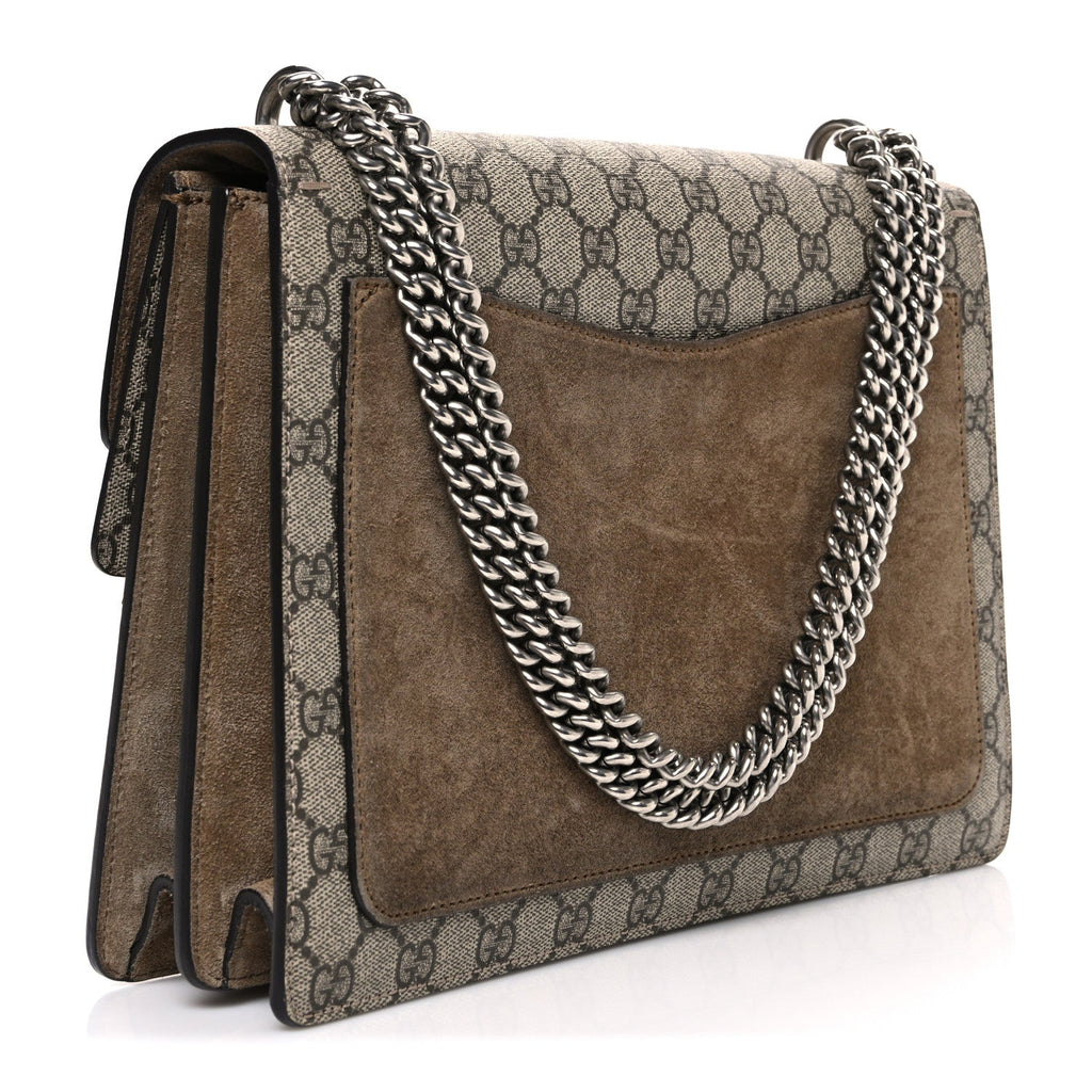 Gucci GG Supreme Monogram Medium Dionysus Shoulder Bag Taupe