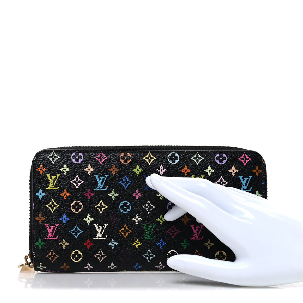 Louis Vuitton Monogram Multicolor Zippy Wallet Black Violet
