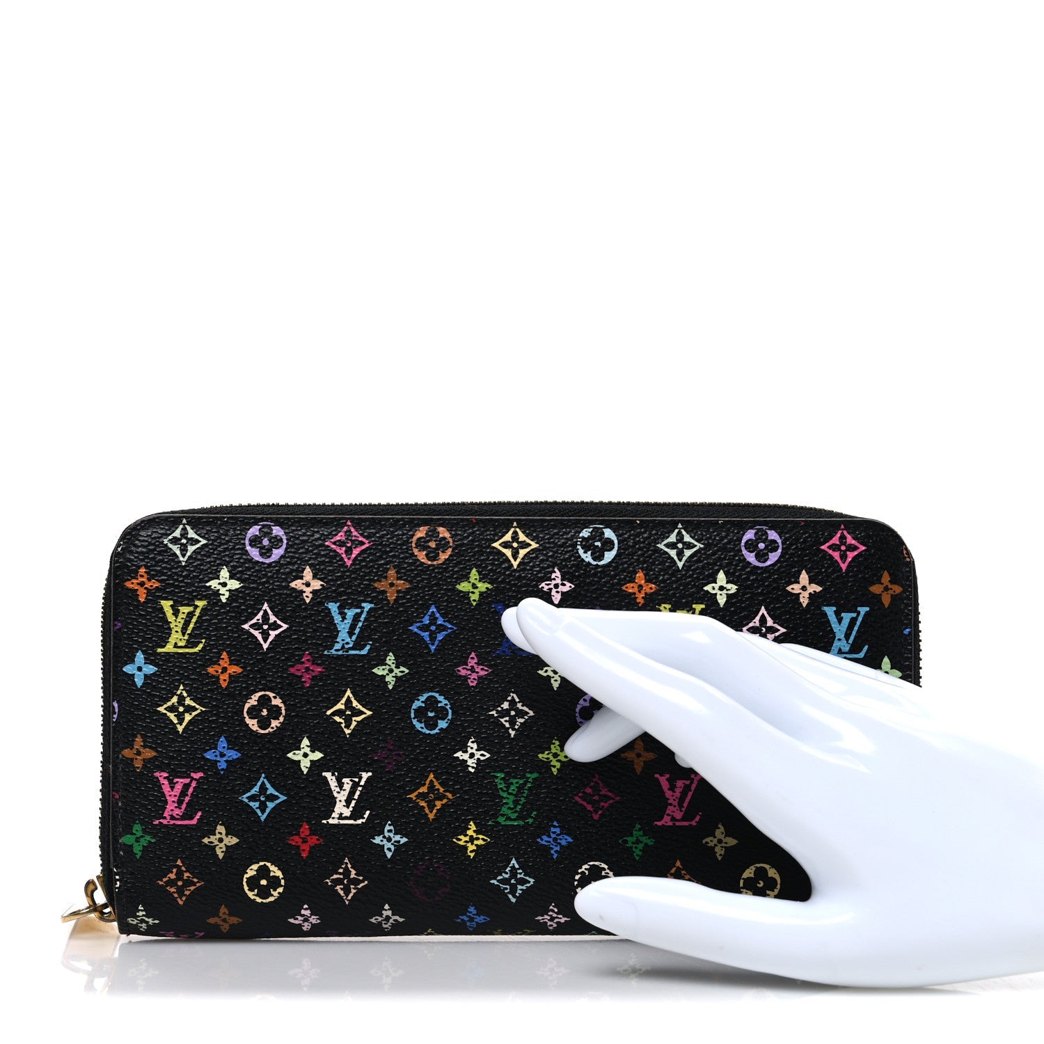 Louis Vuitton Monogram Multicolor Zippy Wallet Black Violet