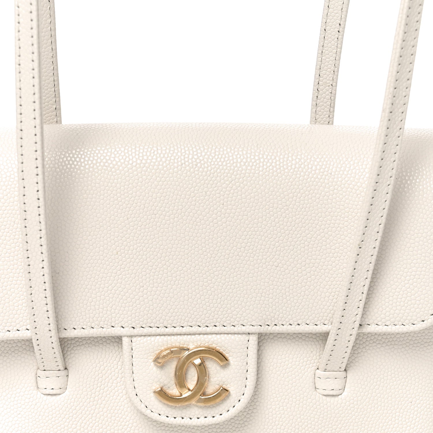 Chanel Shiny Caviar Mini Preppy Coco Shoulder Bag White