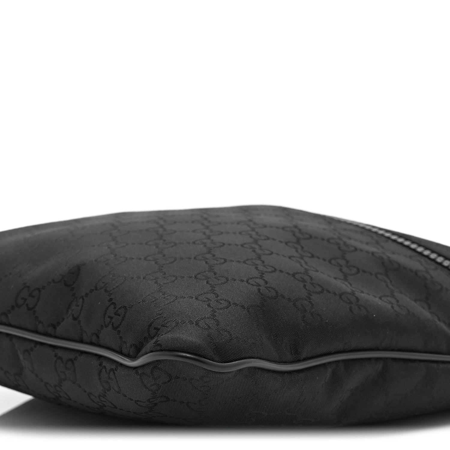 Gucci Nylon Monogram Small Flat Messenger Bag Black