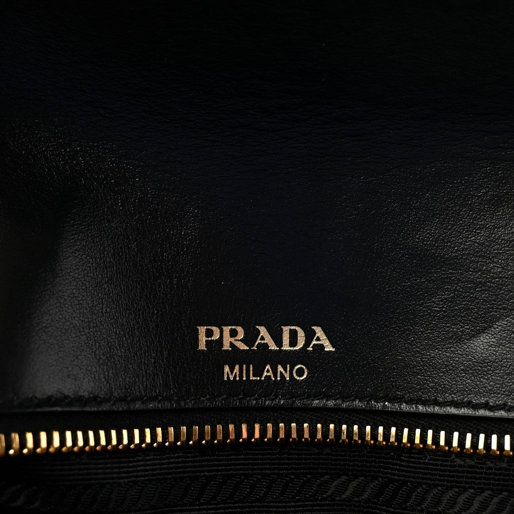 Prada Saffiano Flap Shoulder Bag Black