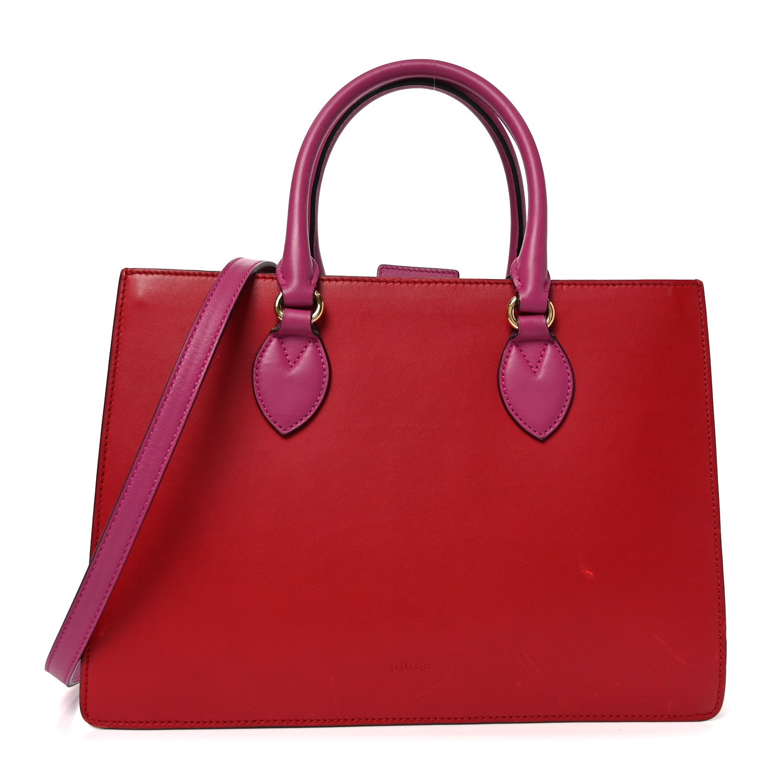 Gucci Calfskin Small Top Handle Bag Hibiscus Red New Rosette