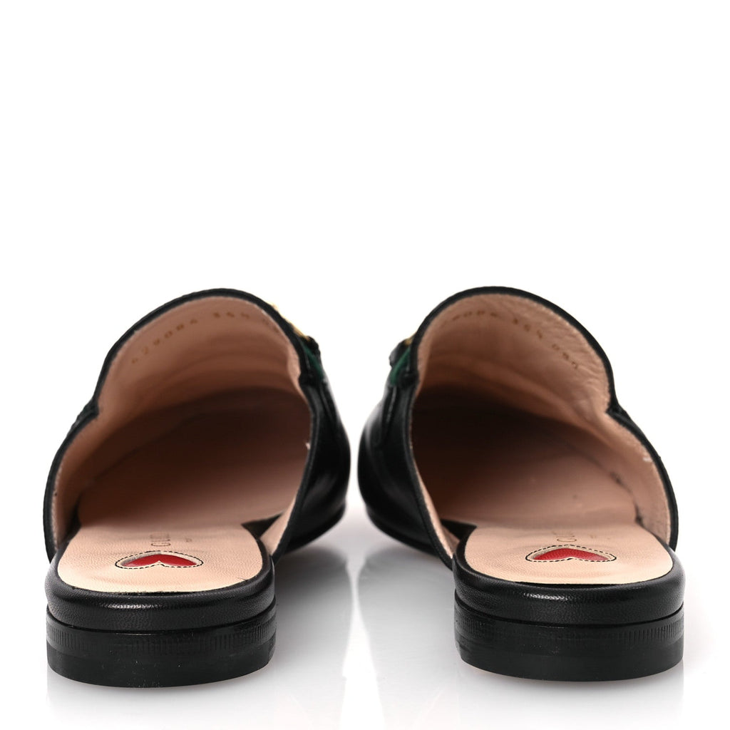Gucci Calfskin Womens Princetown Slippers 35.5 Black