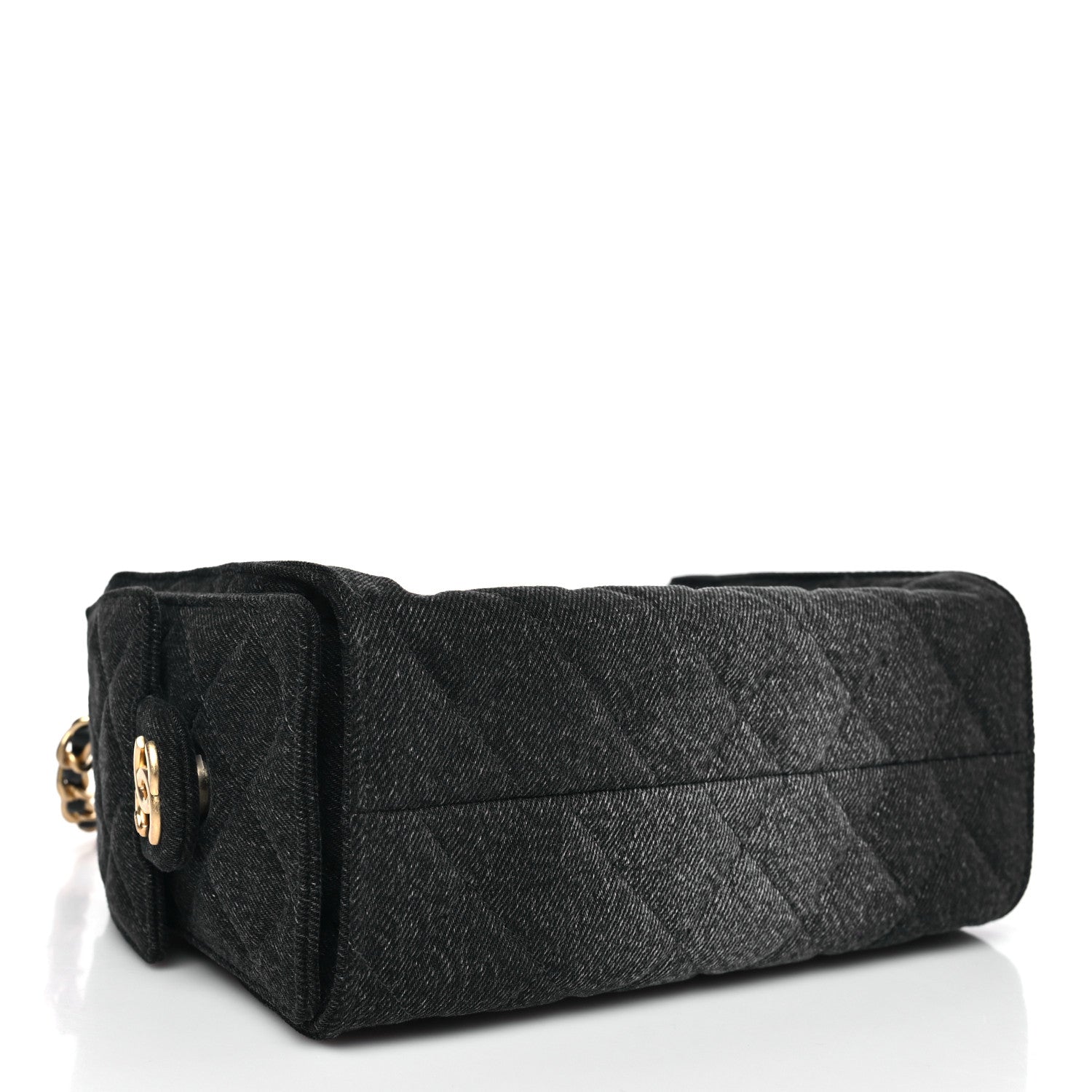 Chanel Washed Denim Quilted Mini Chanel 25 Handbag Black