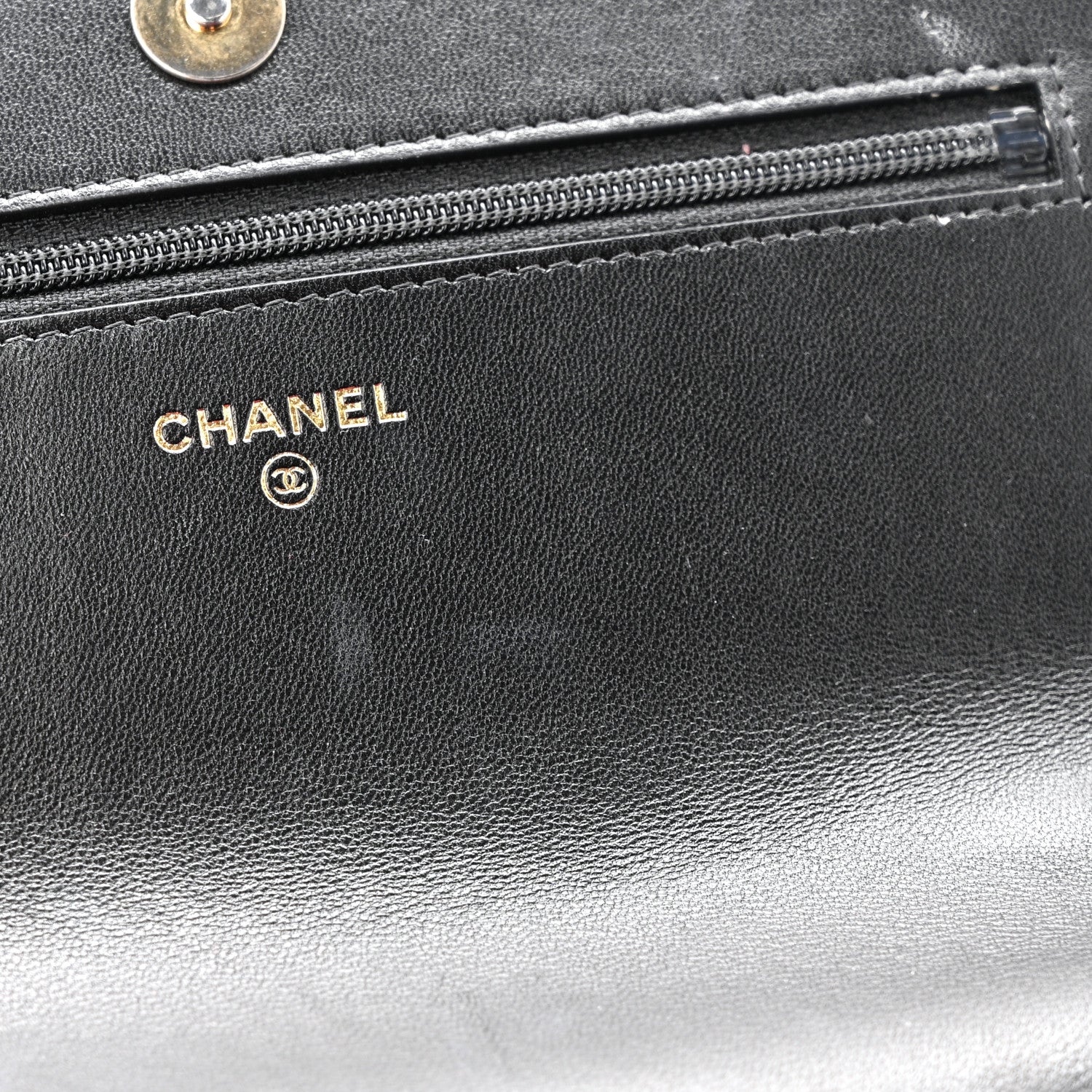 Chanel Lambskin Quilted Chanel 19 Wallet On Chain WOC Black