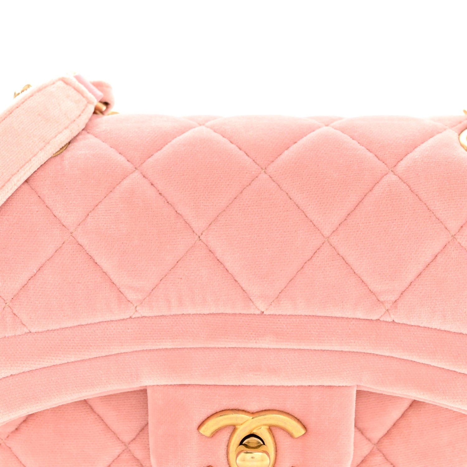 Chanel Velvet Quilted Mini Flap Pink
