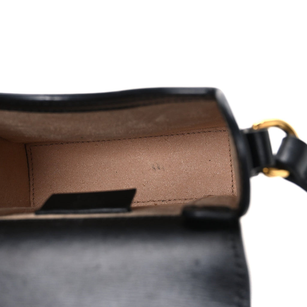 Gucci Boarded Plutone Calfskin Mini Horsebit 1955 Crossbody Bag Black