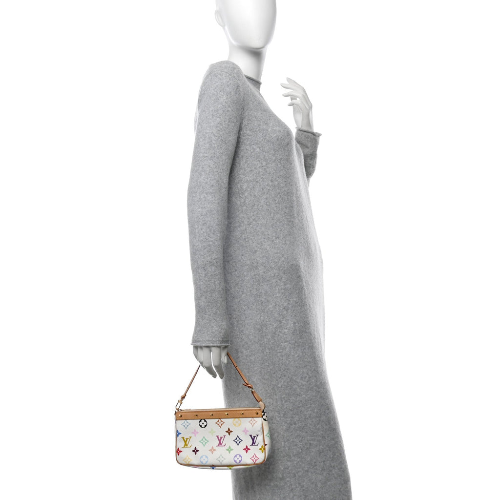 Louis Vuitton Monogram Multicolor Pochette Accessories White