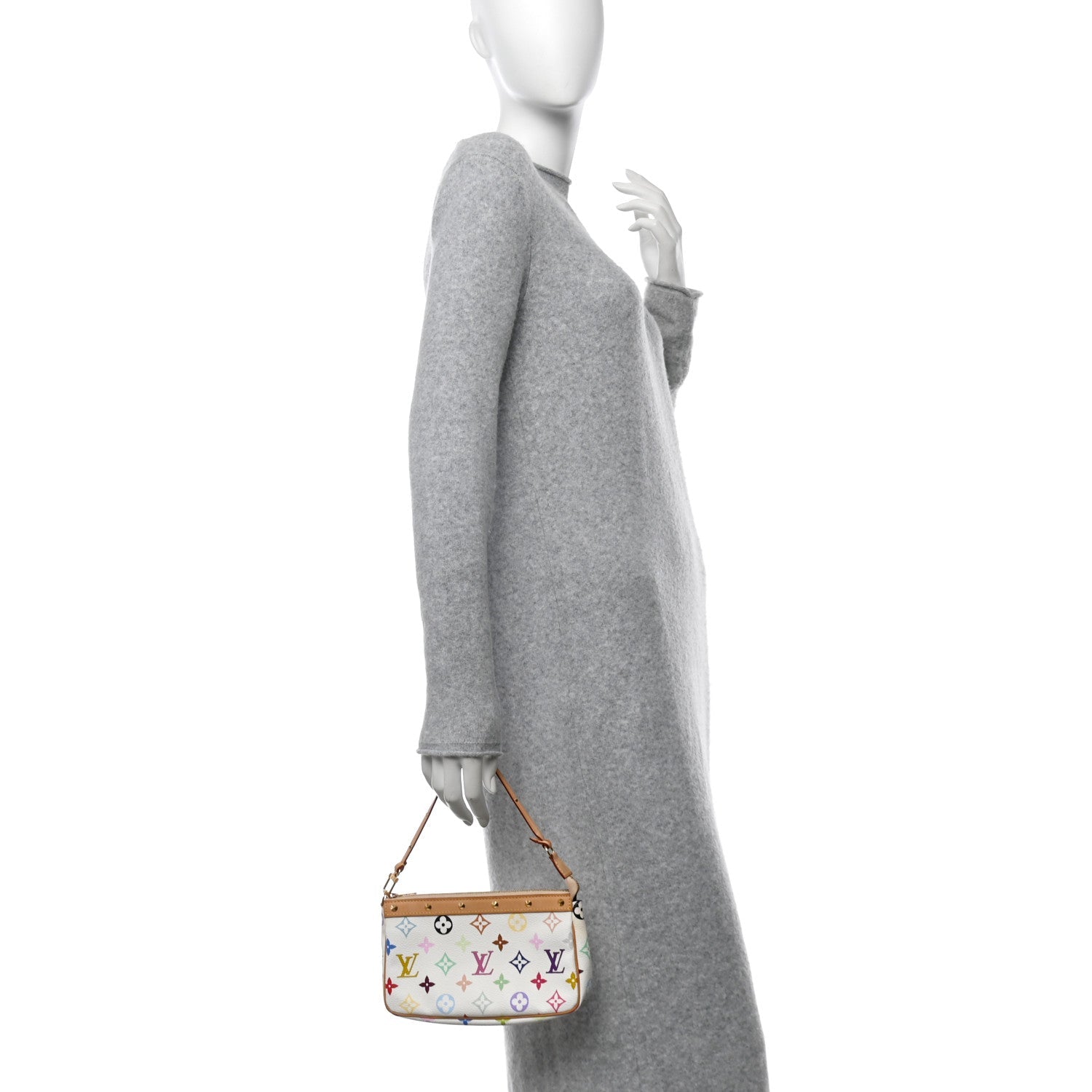 Louis Vuitton Monogram Multicolor Pochette Accessories White