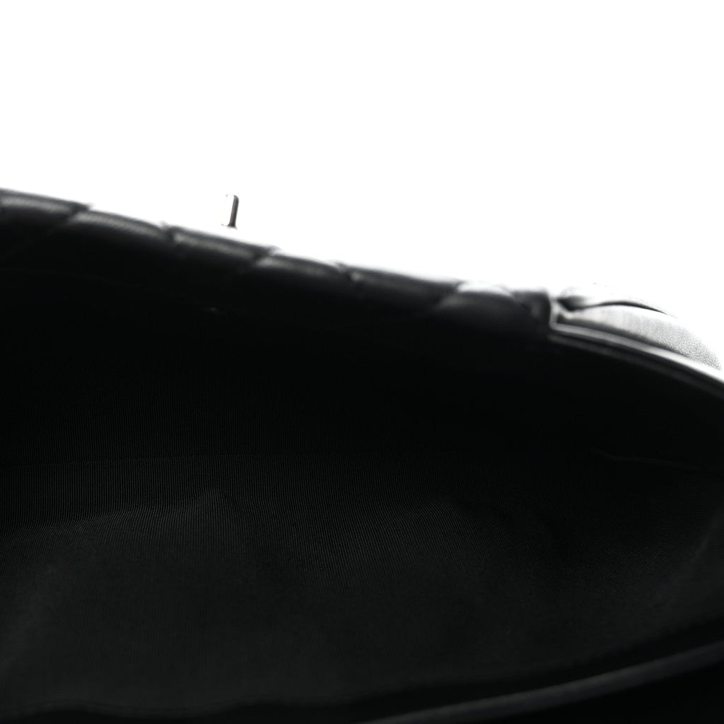Chanel Lambskin Quilted Fold Up Again Clutch Black
