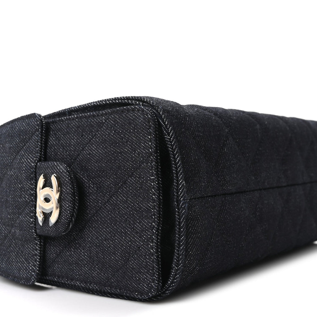 Chanel Denim Quilted Mini Chanel 25 Handbag Dark Blue