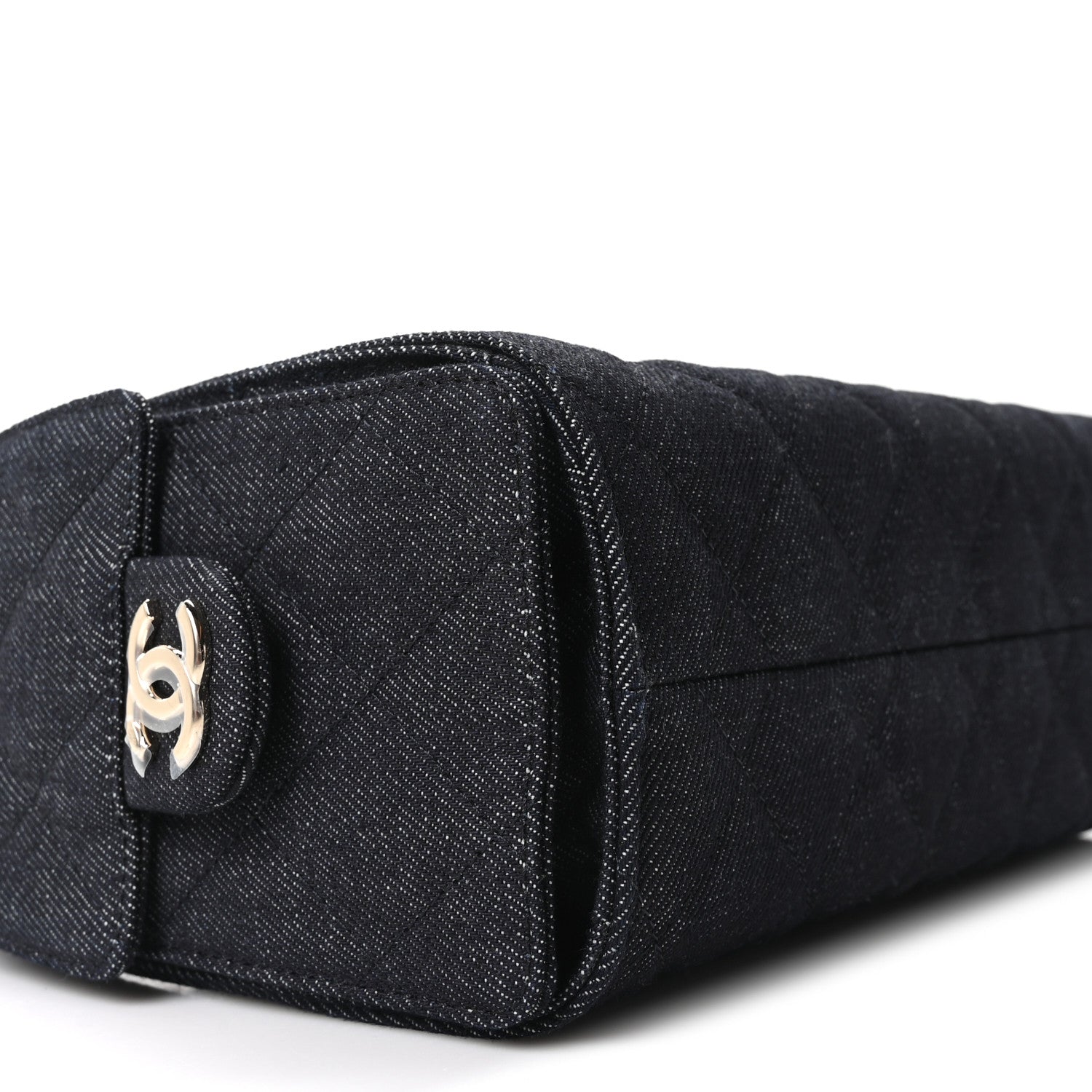 Chanel Denim Quilted Mini Chanel 25 Handbag Dark Blue