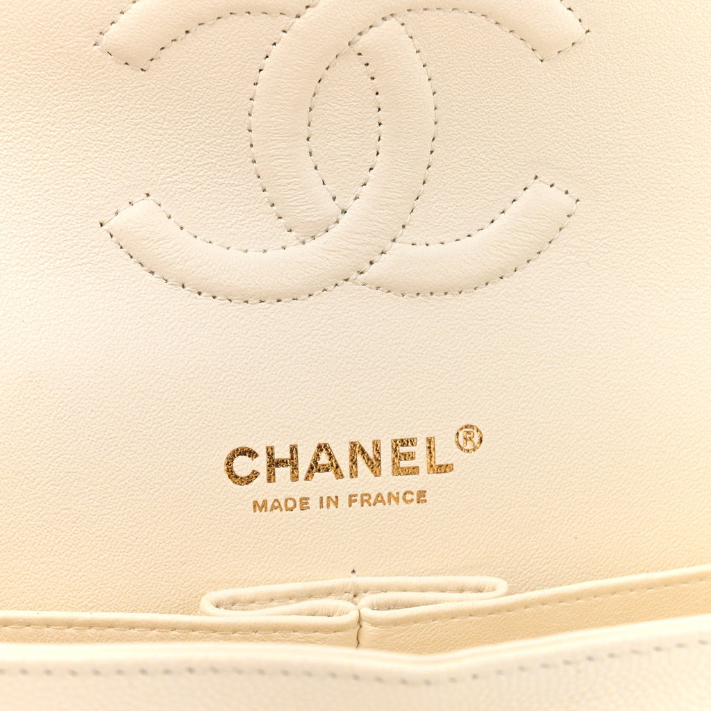 Chanel Caviar Quilted Medium Double Flap White