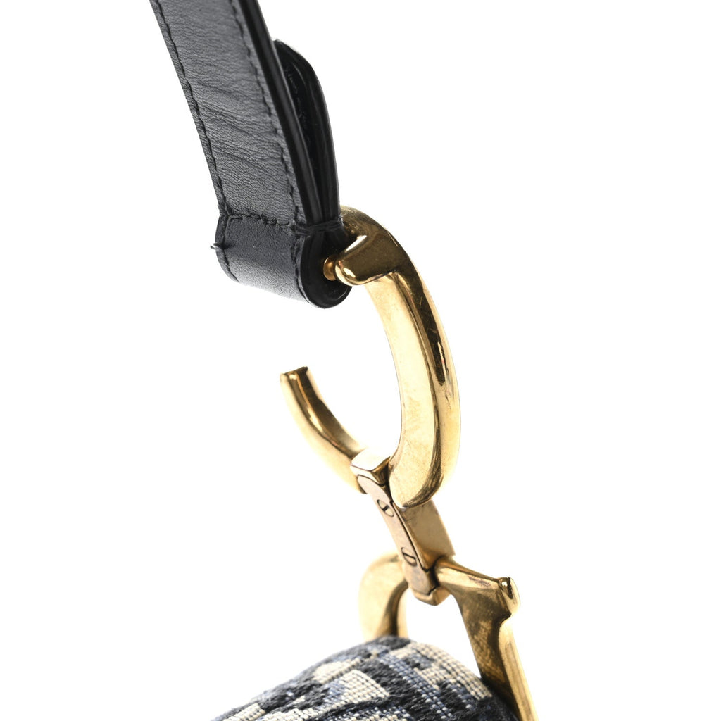Christian Dior Oblique Saddle Bag Blue