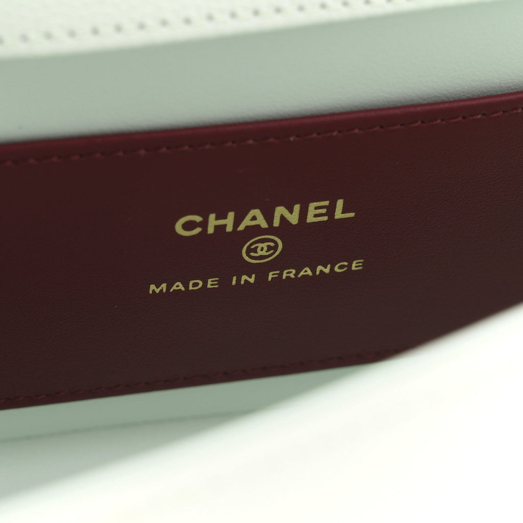 Chanel Shiny Caviar Mini Preppy Coco Shoulder Bag Light Blue
