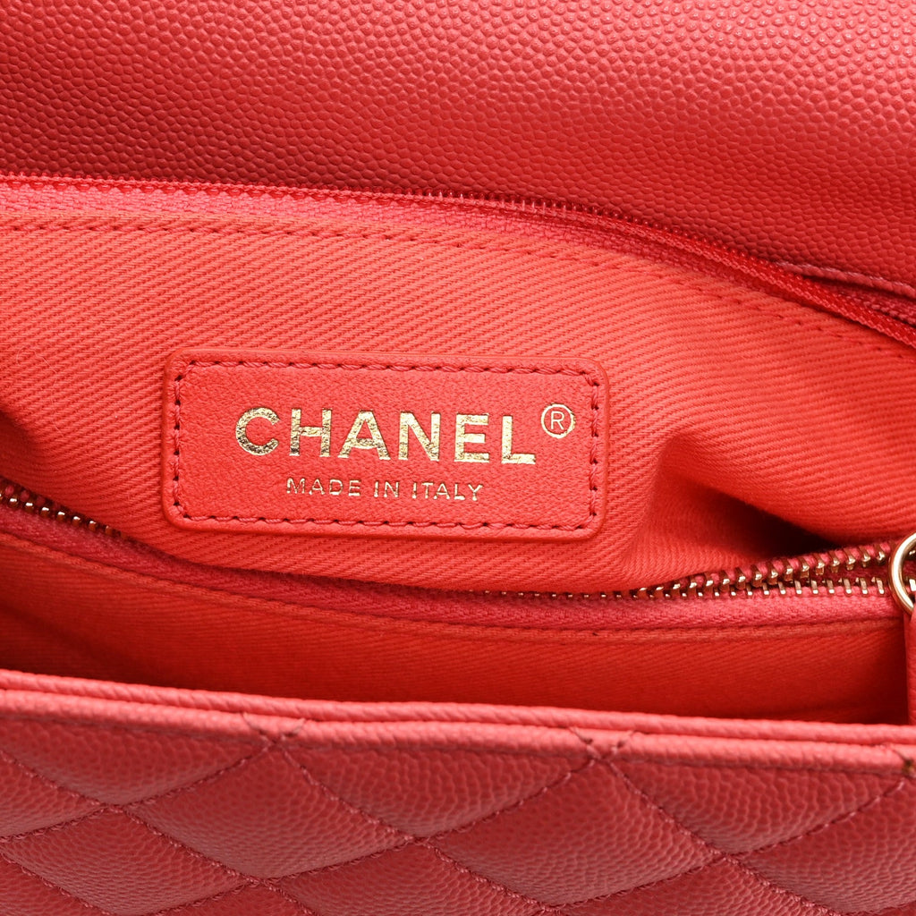Chanel Caviar Quilted Small Coco Handle Flap Pink