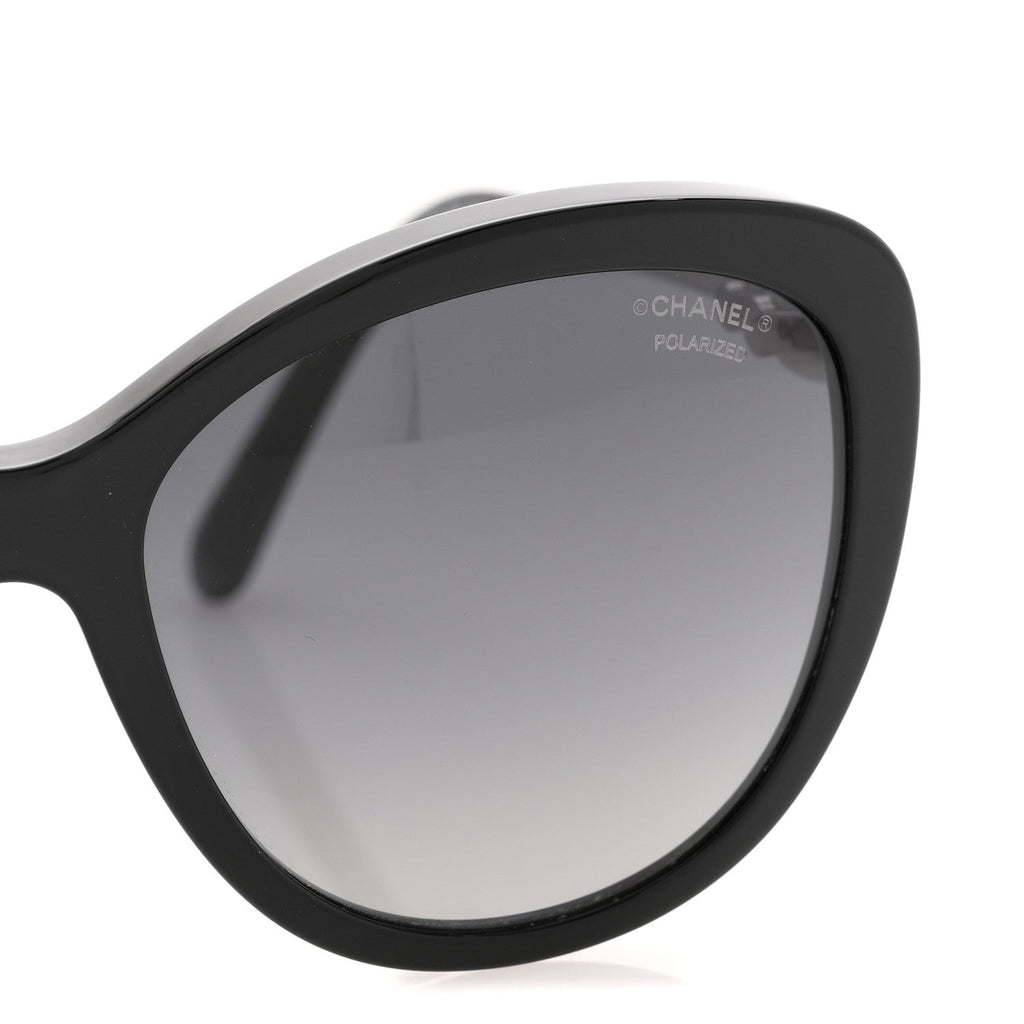 Acetate Pearl Polarized Winter Butterfly Sunglasses 5338-H Black