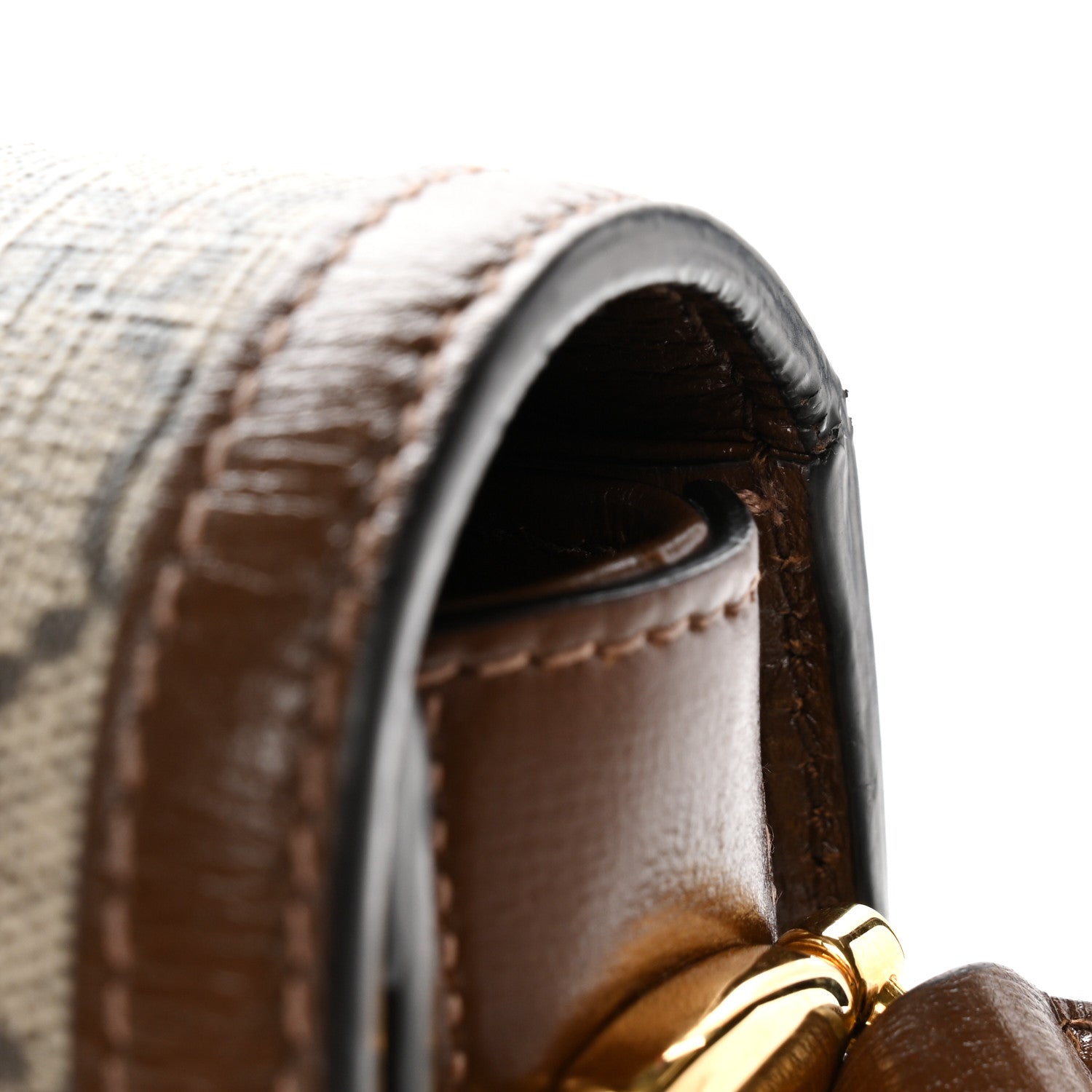 Gucci GG Supreme Monogram Horsebit 1955 Shoulder Bag Beige Brown Sugar