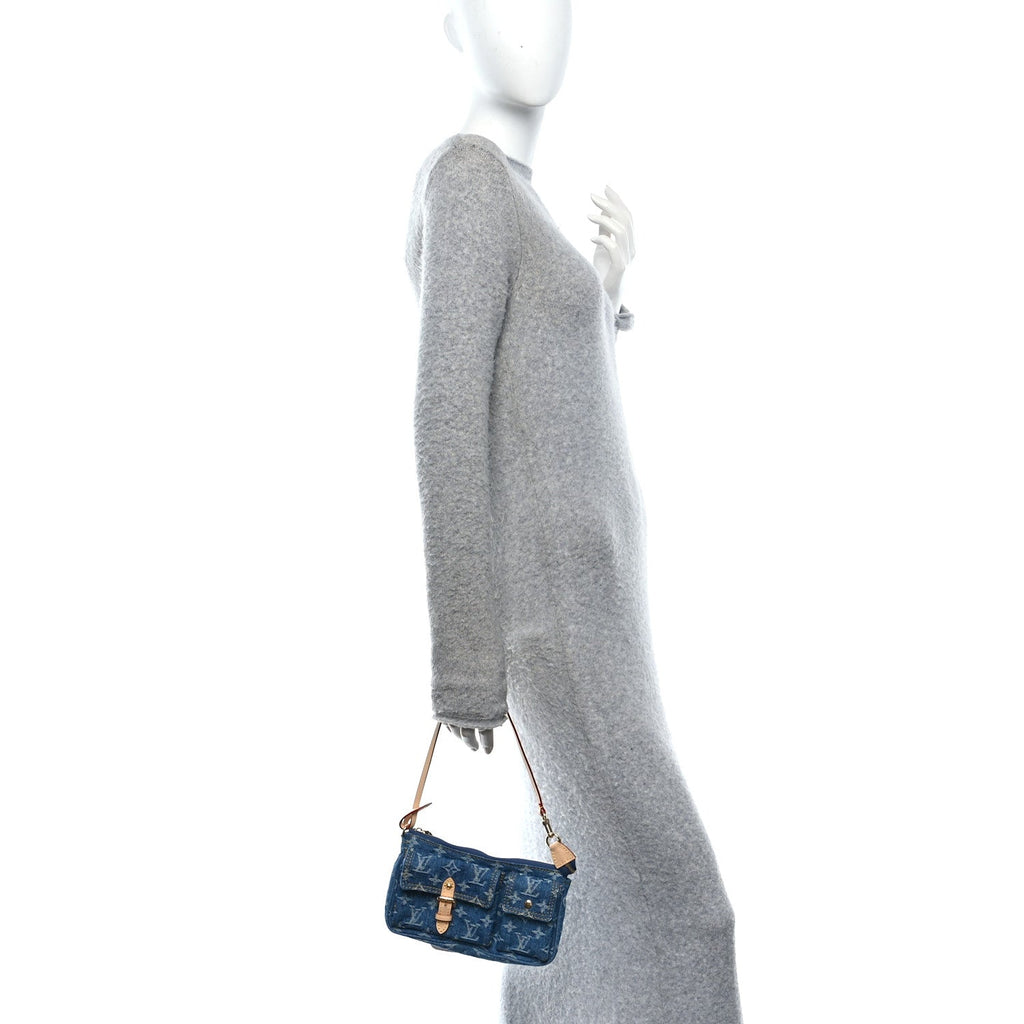 Louis Vuitton Monogram Pochette Accessories Cargo  Blue Denim