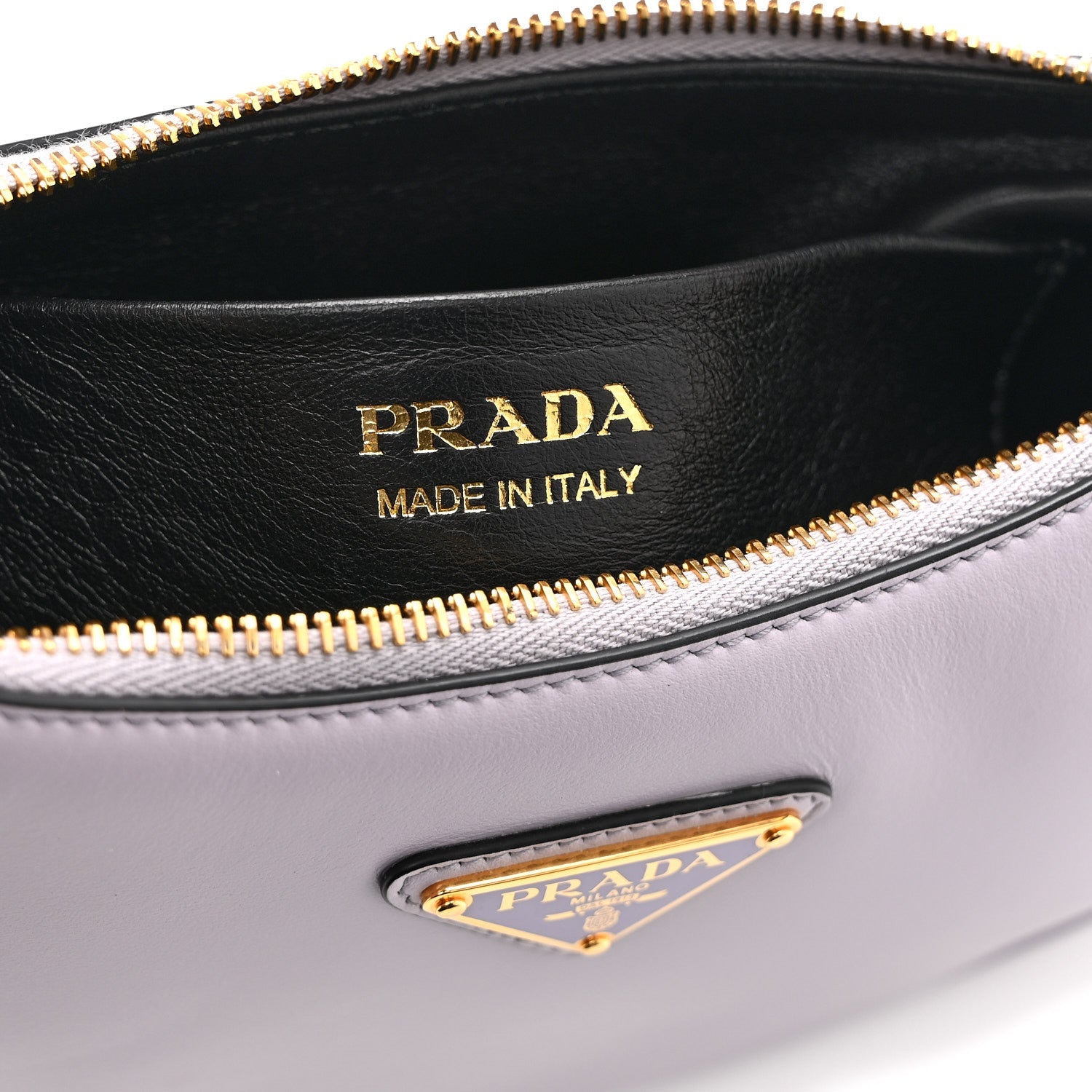 Prada Soft Calfskin Arque Shoulder Bag Glicine
