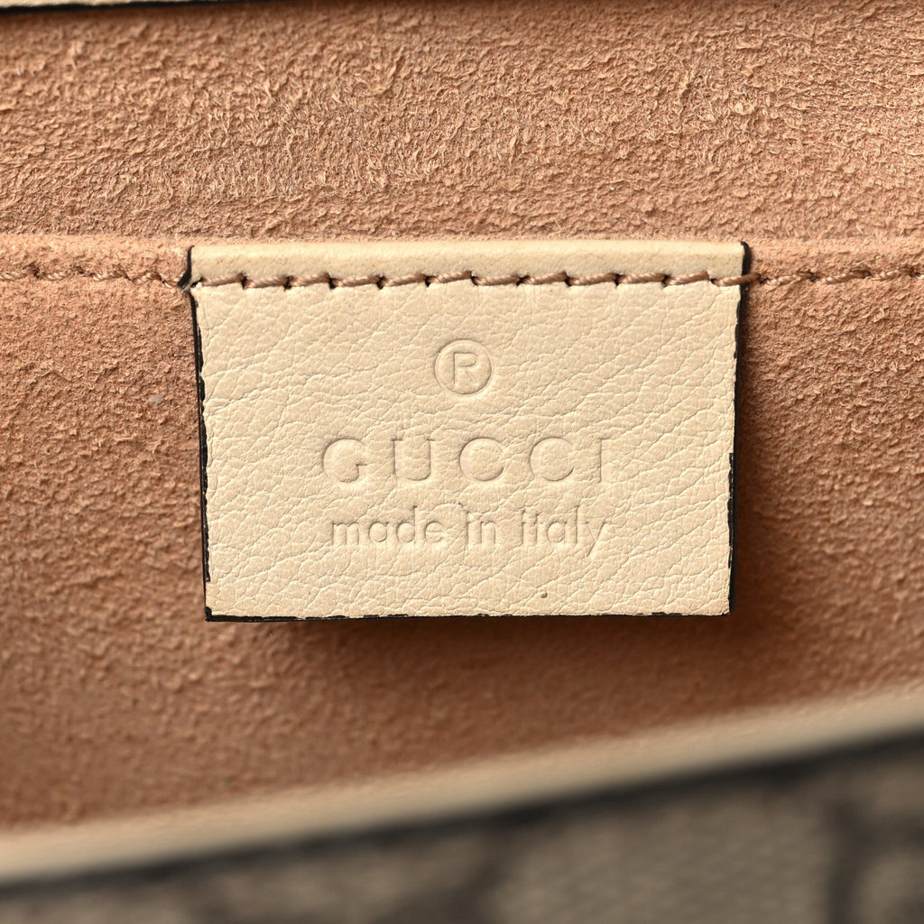 Gucci GG Supreme Monogram Calfskin Small Padlock Shoulder Bag Beige Mystic White Sun Oil