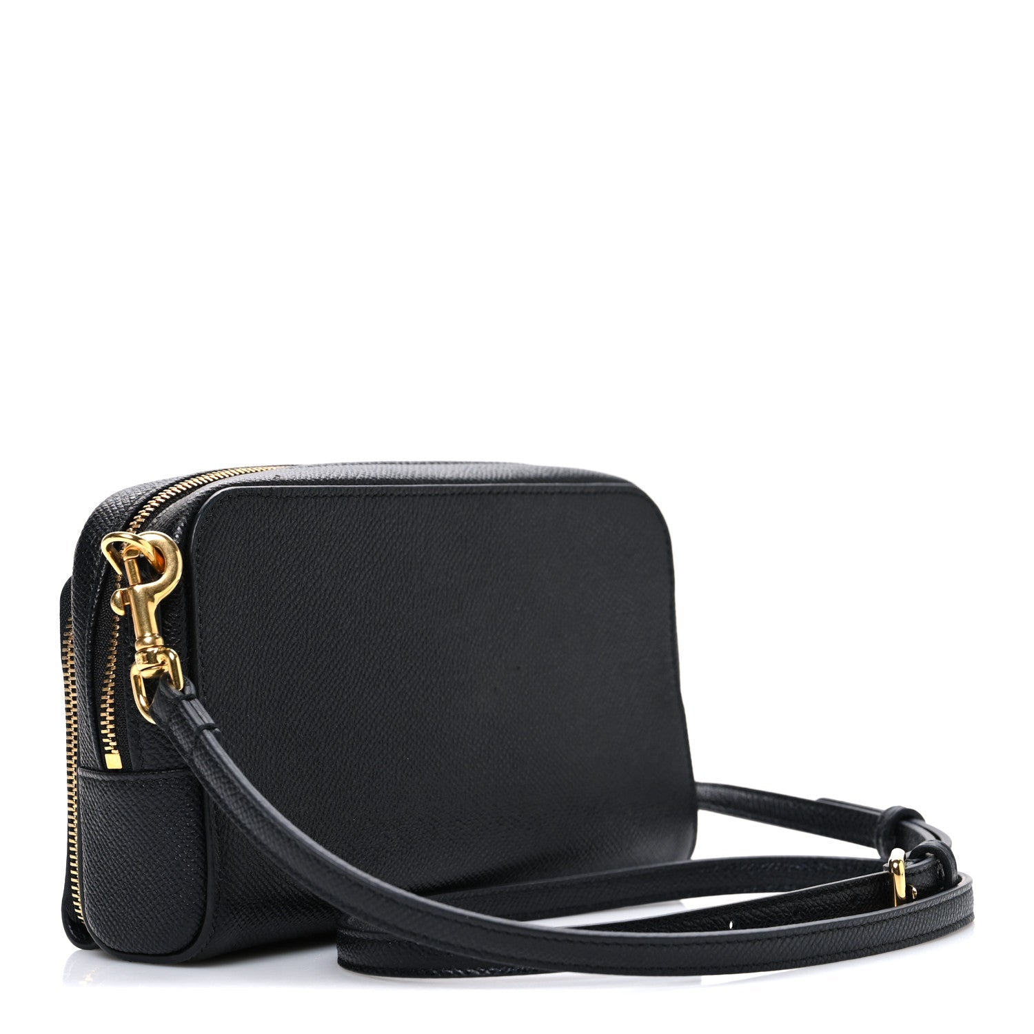 Christian Dior Grained Calfskin Caro Double Pouch Black