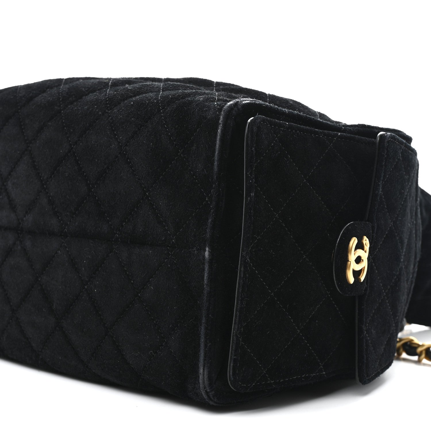 Chanel Suede Quilted Medium Chanel 25 Handbag Black