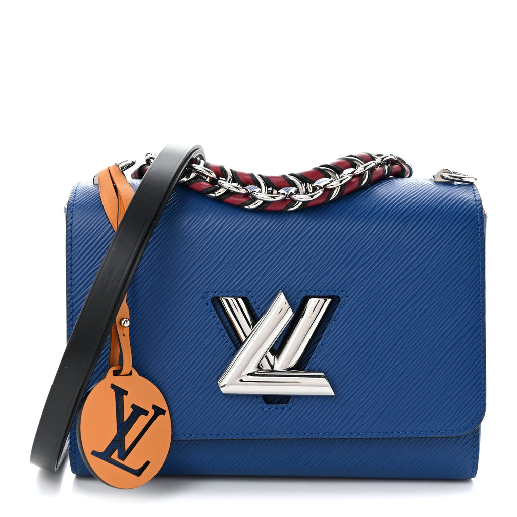 Louis Vuitton Epi Twist Braided Strap Shoulder Bag MM Bleu Roi