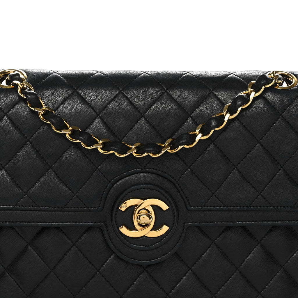 Chanel Lambskin Quilted Medium Single Flap Black