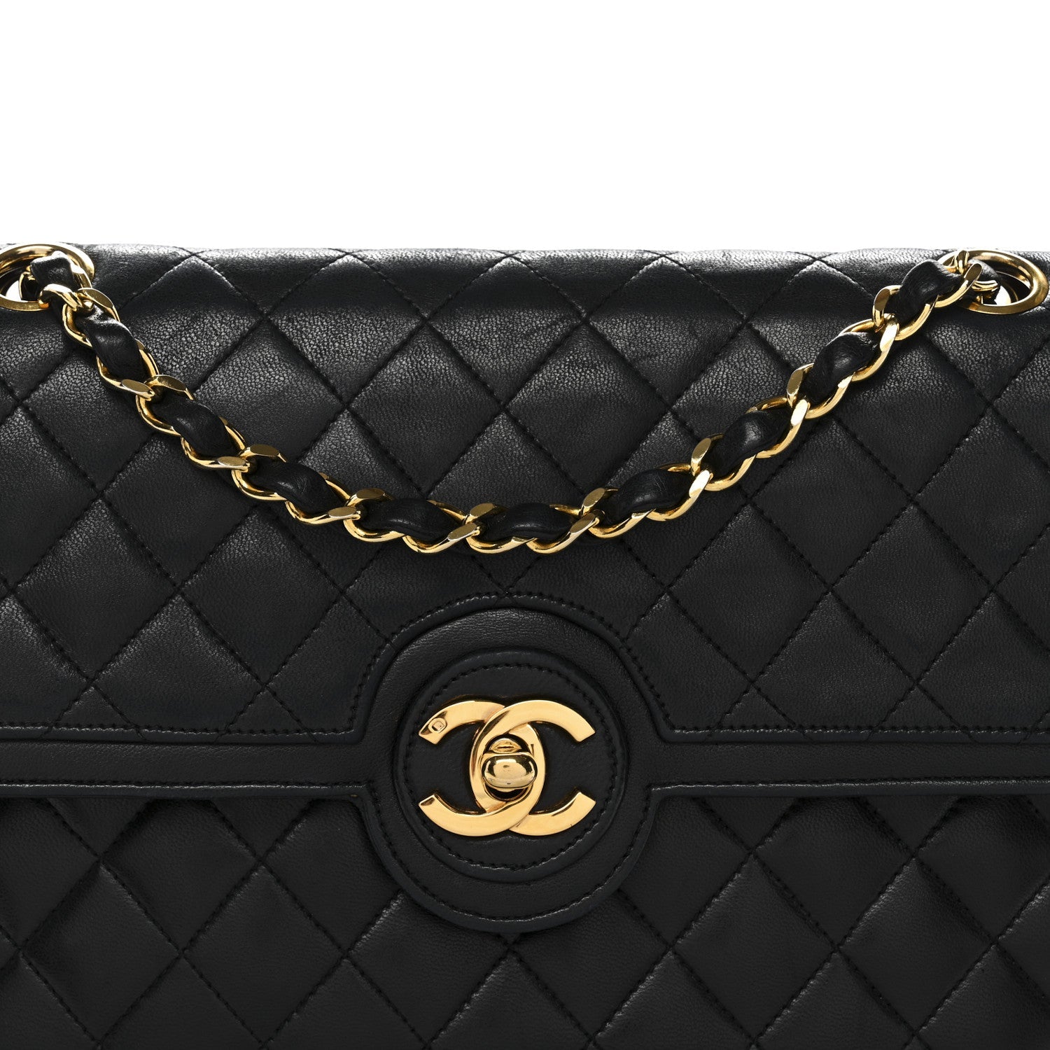 Chanel Lambskin Quilted Medium Single Flap Black