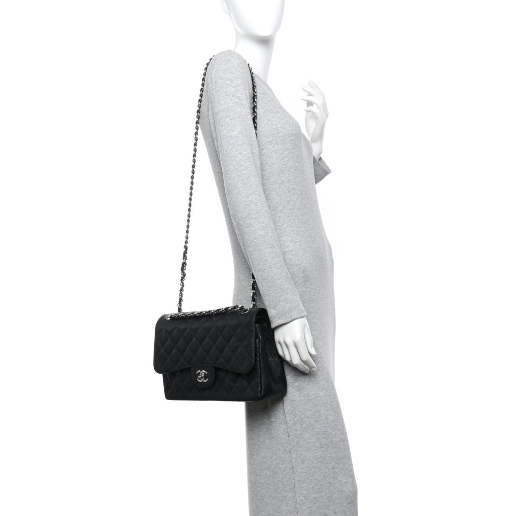 Chanel Caviar Quilted Jumbo Double Flap Black