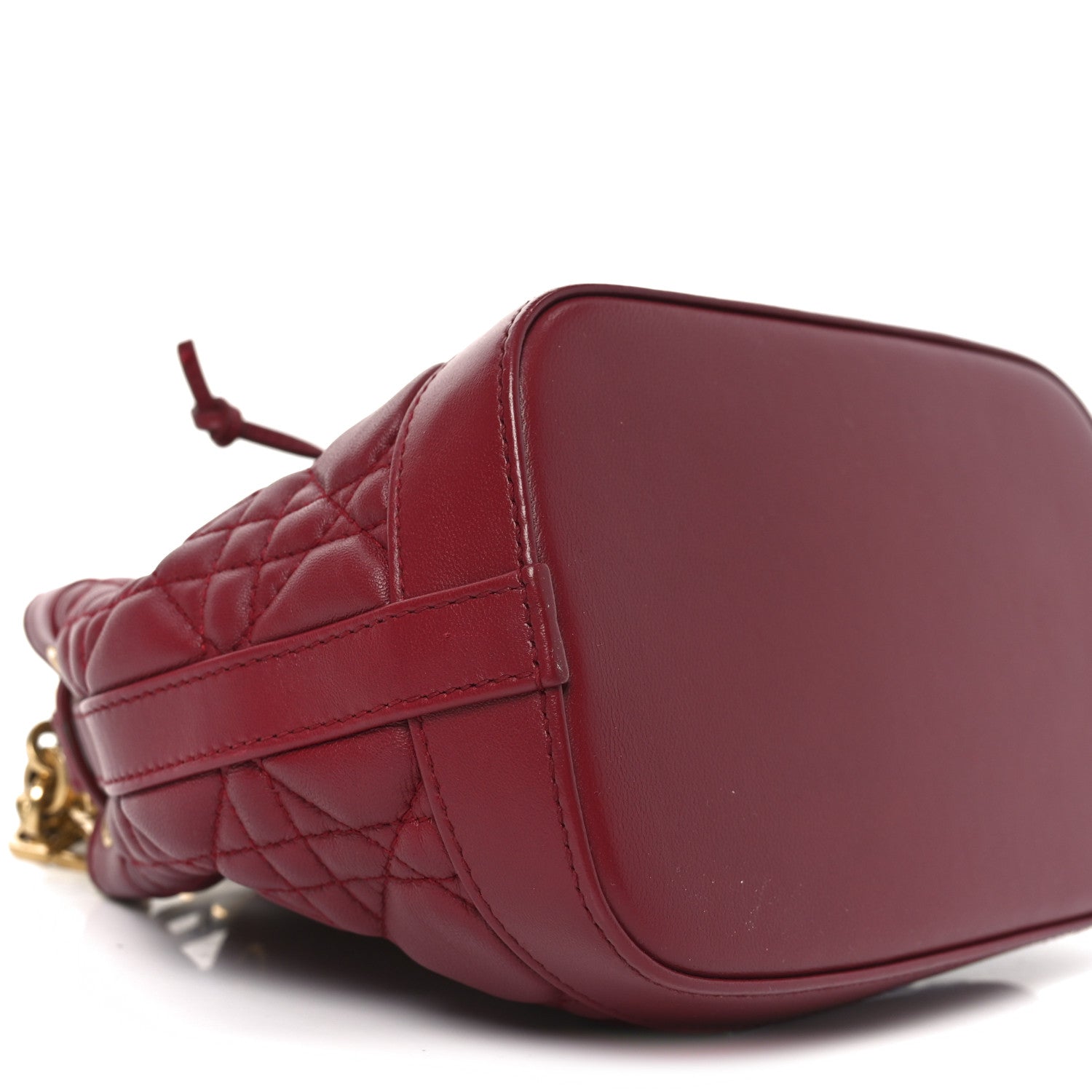 Christian Dior Lambskin Cannage Miss Dior Bucket Bag Cherry Red
