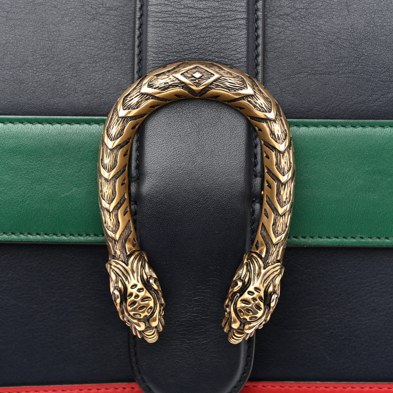 Gucci Moon Calfskin Web Medium Dionysus Bamboo Top Handle Bag Blue Emerald Hibiscus Red