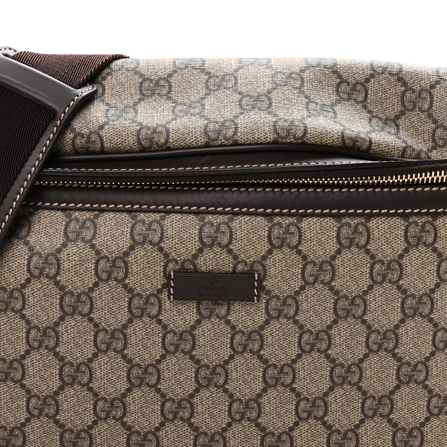 Gucci GG Supreme Monogram Belt Bag Dark Brown