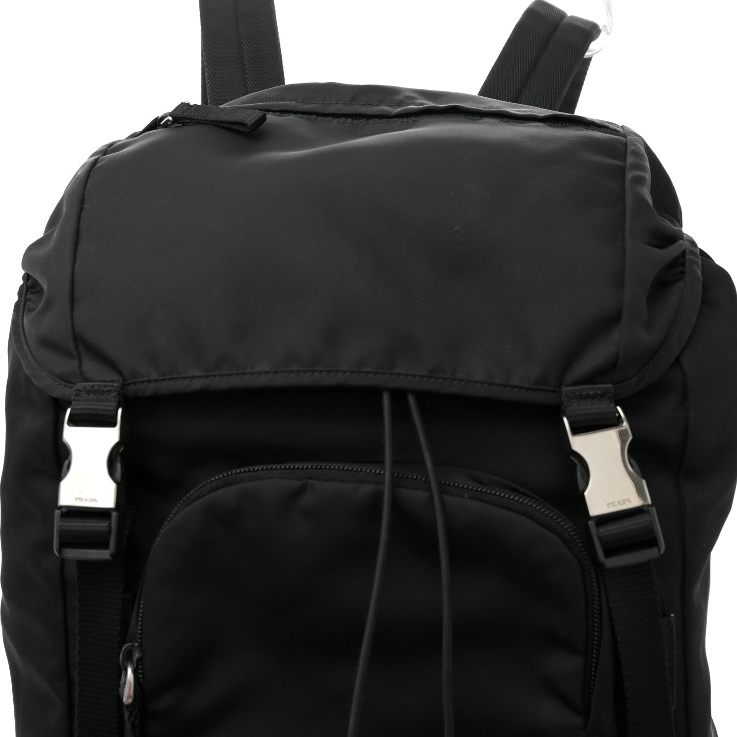 Prada Tessuto Nylon Montagna Double Buckle Backpack Black