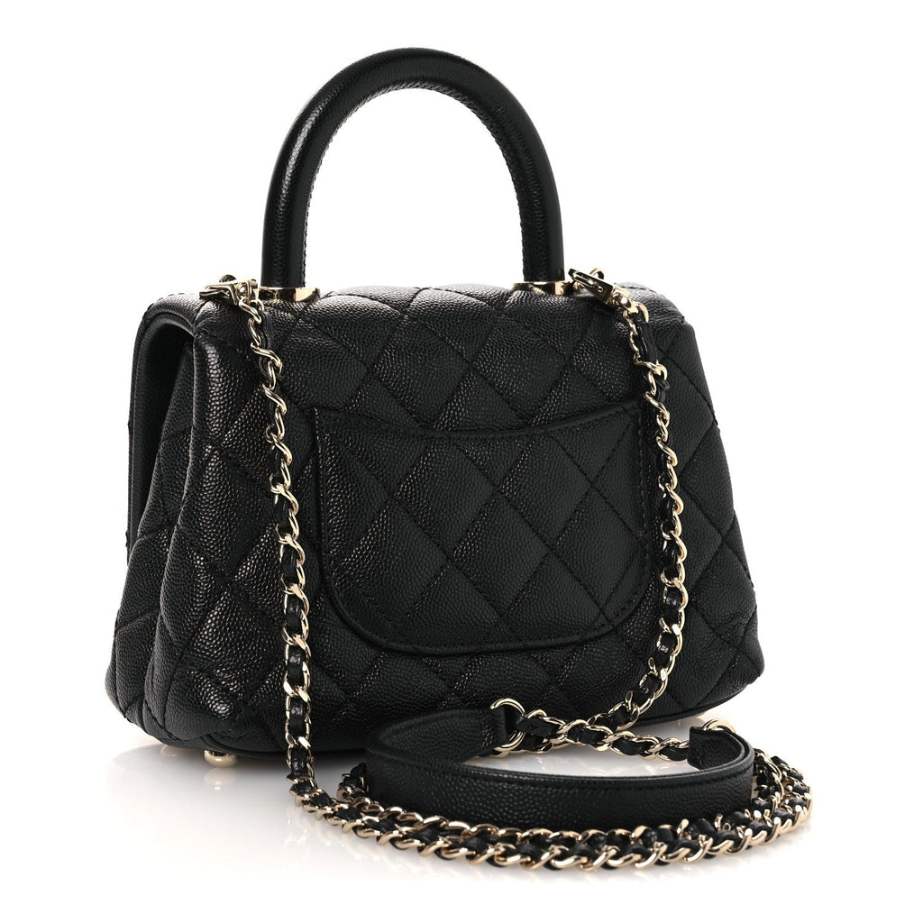 Chanel Caviar Quilted Extra Mini Coco Handle Flap Black