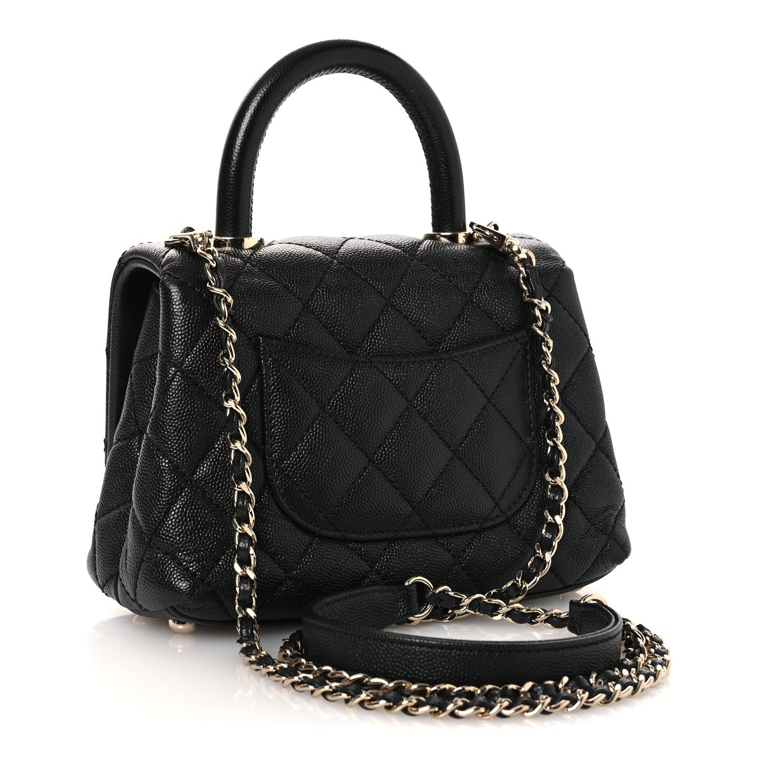 Chanel Caviar Quilted Extra Mini Coco Handle Flap Black