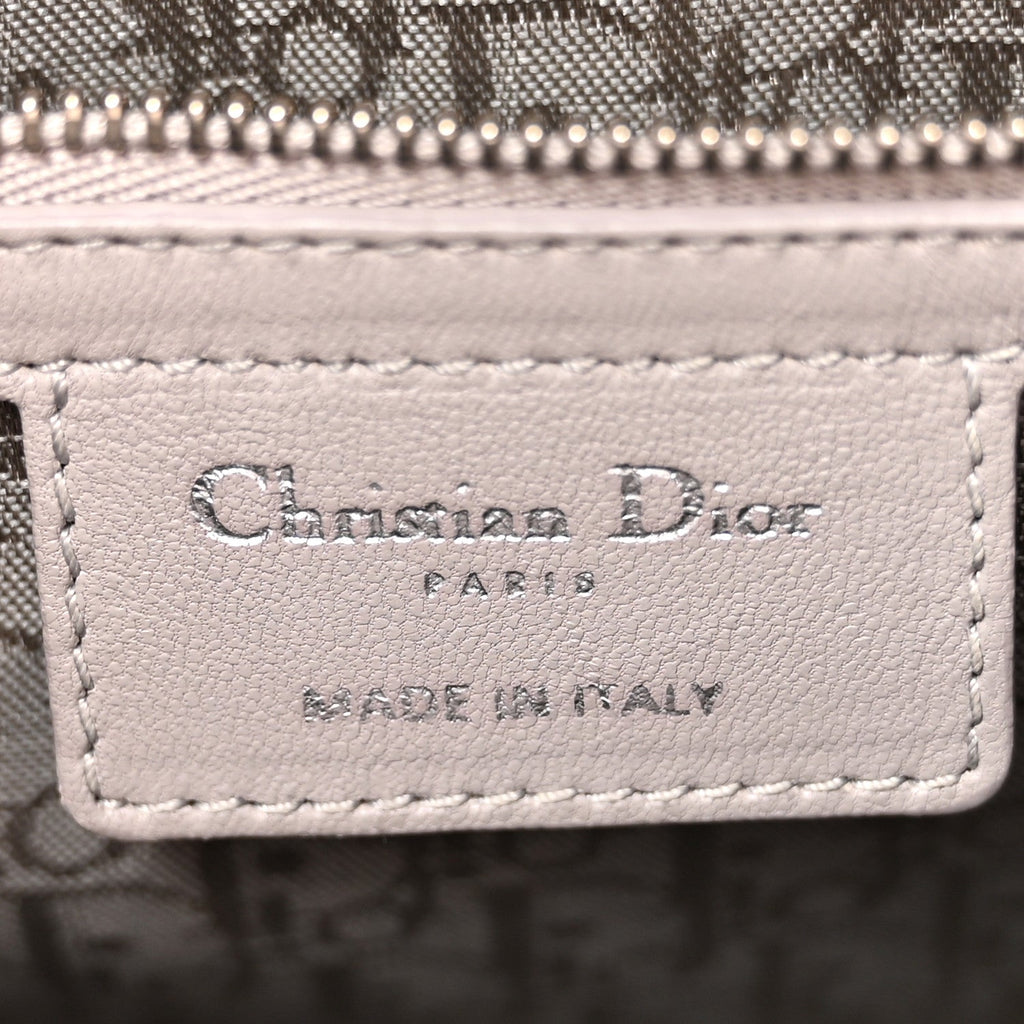 Christian Dior Lambskin Cannage Medium Lady Dior Grey