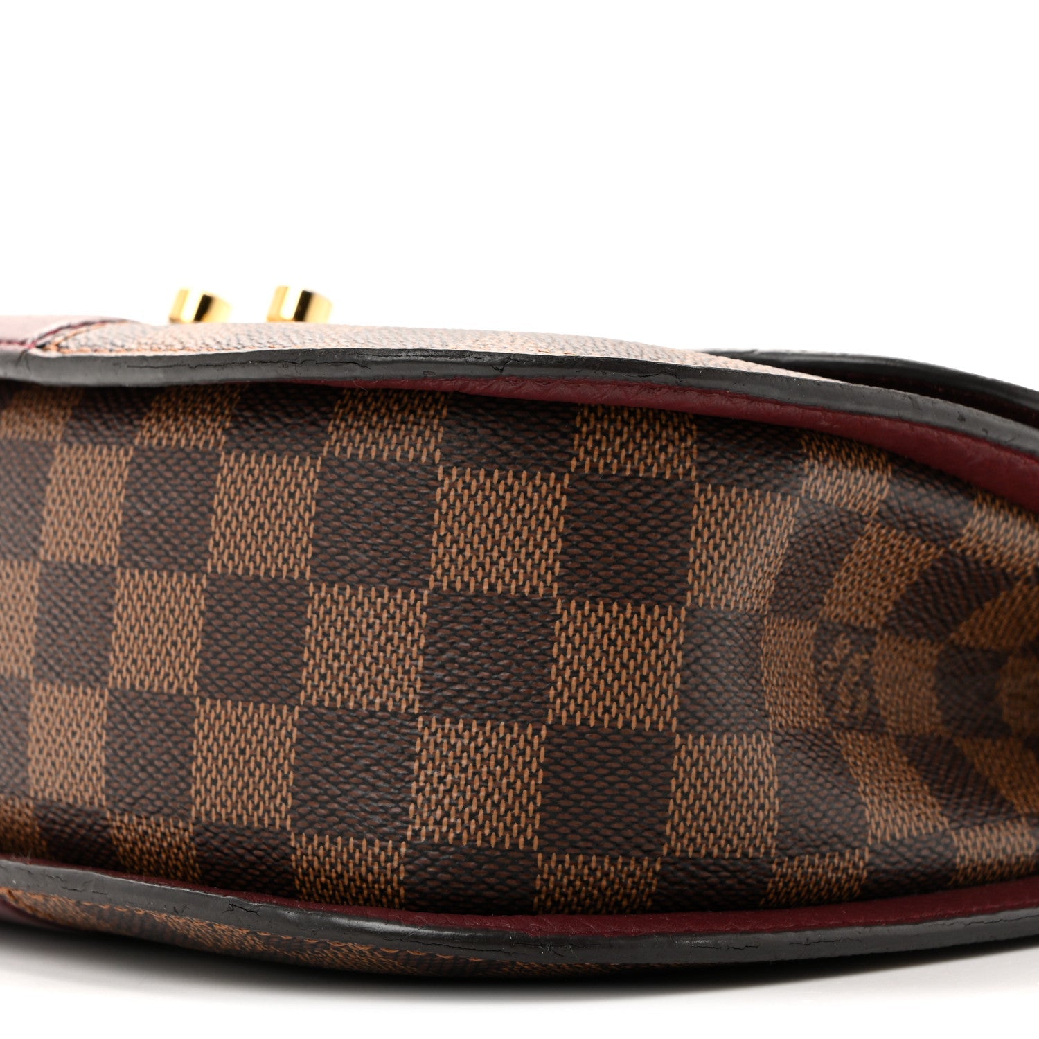 Louis Vuitton Damier Ebene Cuir Taurillon Wight Bordeaux
