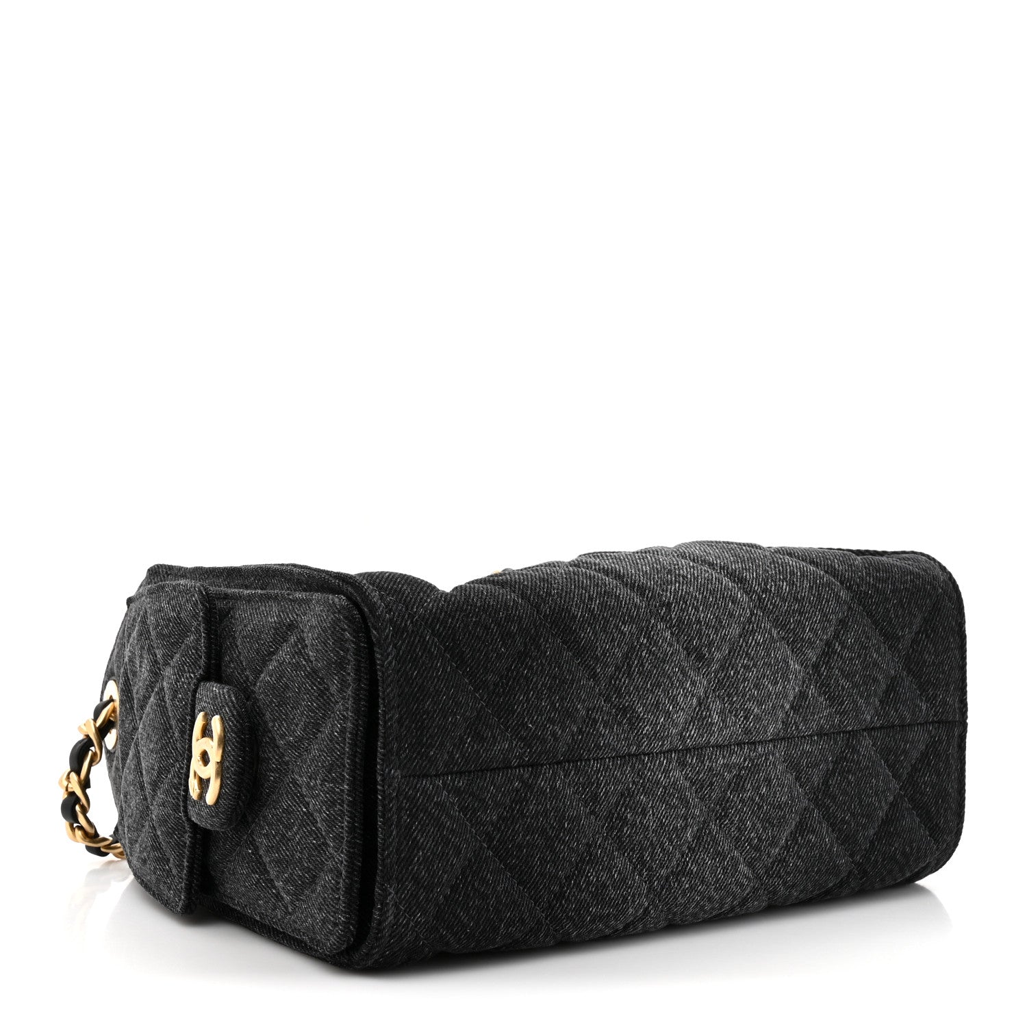 Chanel Washed Denim Quilted Mini Chanel 25 Handbag Black