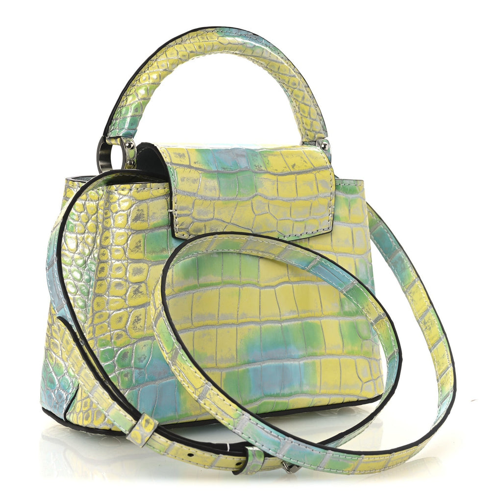 Louis Vuitton Crocodile Mini Capucines  Yellow Blue