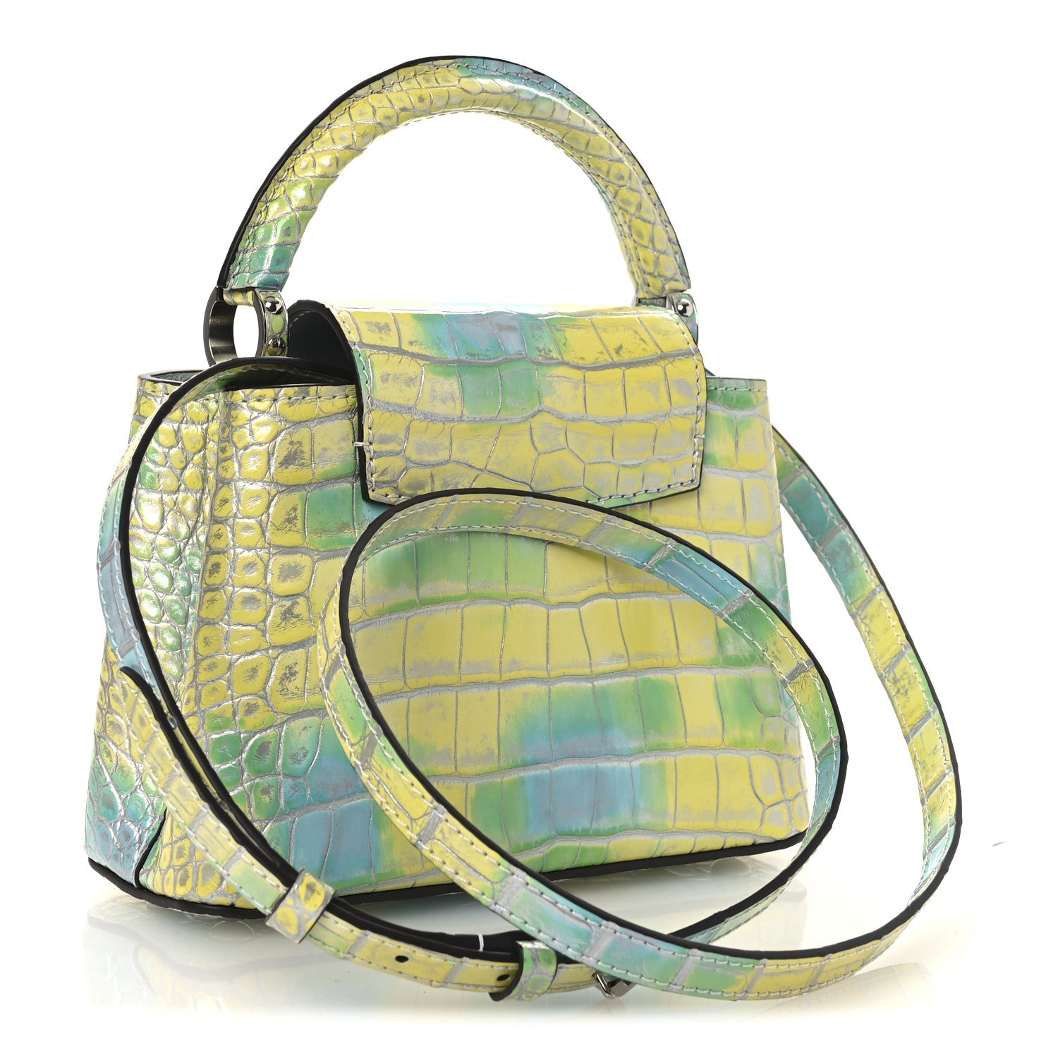 Louis Vuitton Crocodile Mini Capucines  Yellow Blue