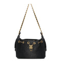 Chanel Washed Denim Quilted Mini Chanel 25 Handbag Black