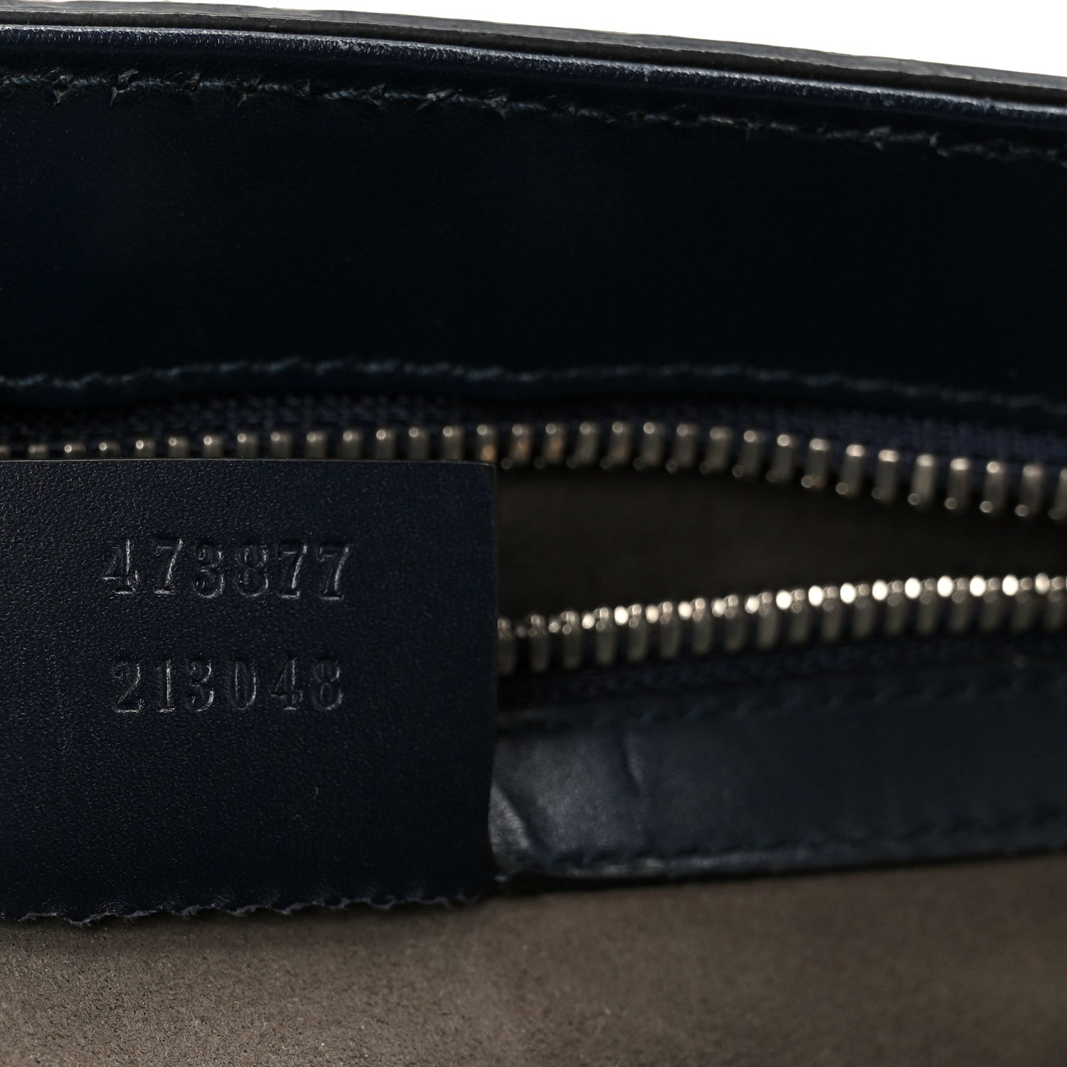 Gucci Guccissima Signature Single Buckle Flap Messenger Bag Navy