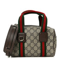 Gucci GG Supreme Web Mini GG Top Handle Bag Beige Ebony New Acero