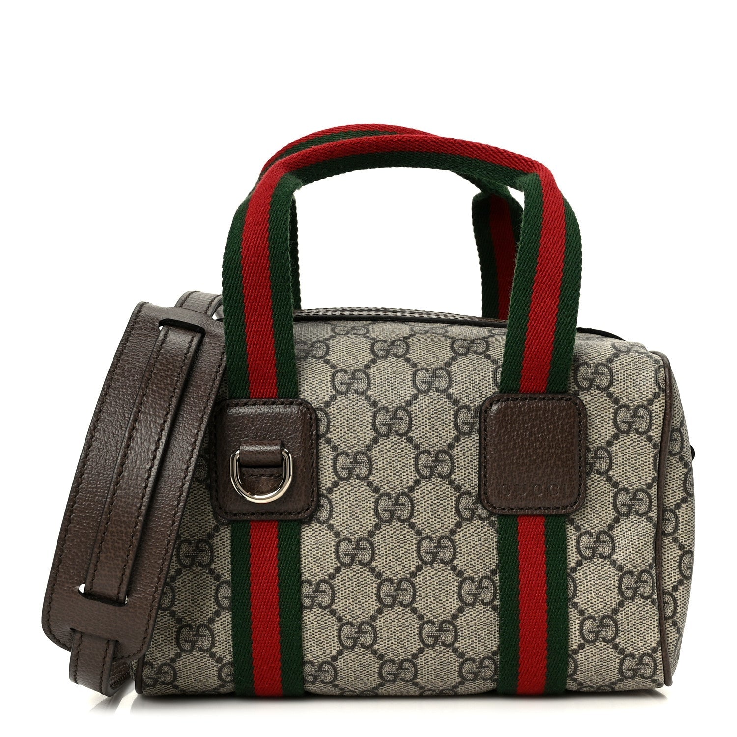 Gucci GG Supreme Web Mini GG Top Handle Bag Beige Ebony New Acero