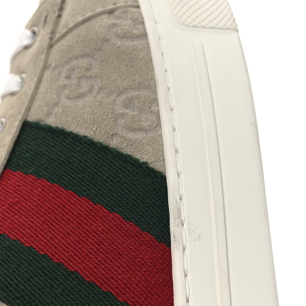 Gucci Suede Web Mens Ace Sneakers 8.5 Oatmeal
